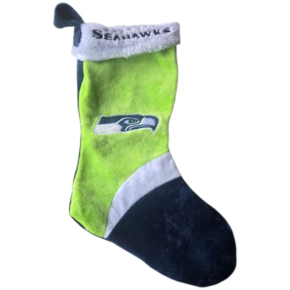 NFL Seattle Seahawks Football Christmas Embroidered Stocking - NWT